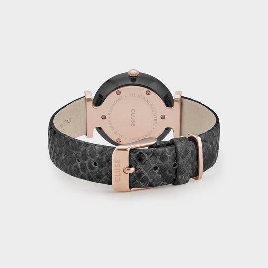 CLUSE Giftbox Triomphe Watch & Discs Bracelet Black Rose Gold CG10401 - Watch clasp and back