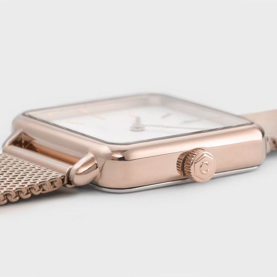 Giftbox La Tétragone Watch & Discs Bracelet Rosé Gold CG10302 - watch face detail