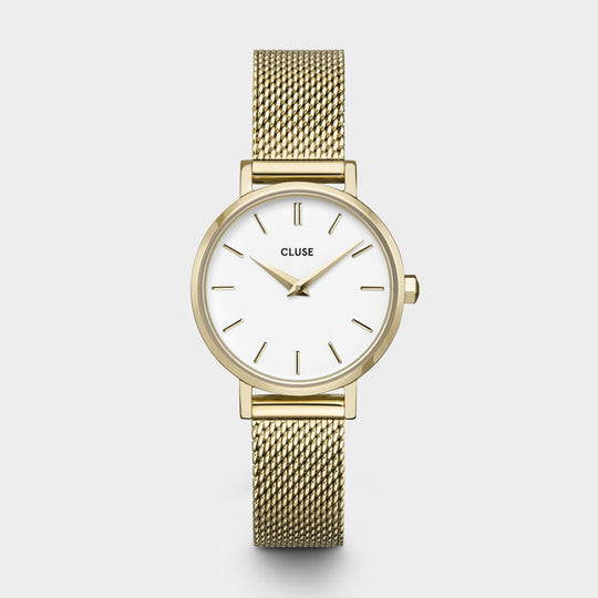 CLUSE Boho Chic Petite Mesh, Gold, White CW0101211001 - Watch