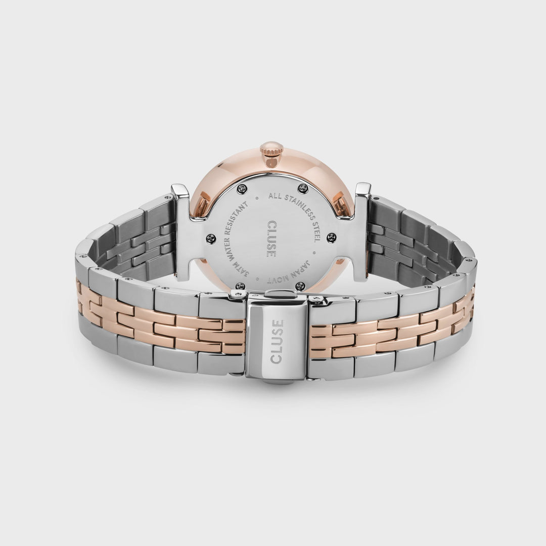 CLUSE Triomphe 5-Link, Rose Gold, White Pearl CW0101208015 - Watch clasp and back