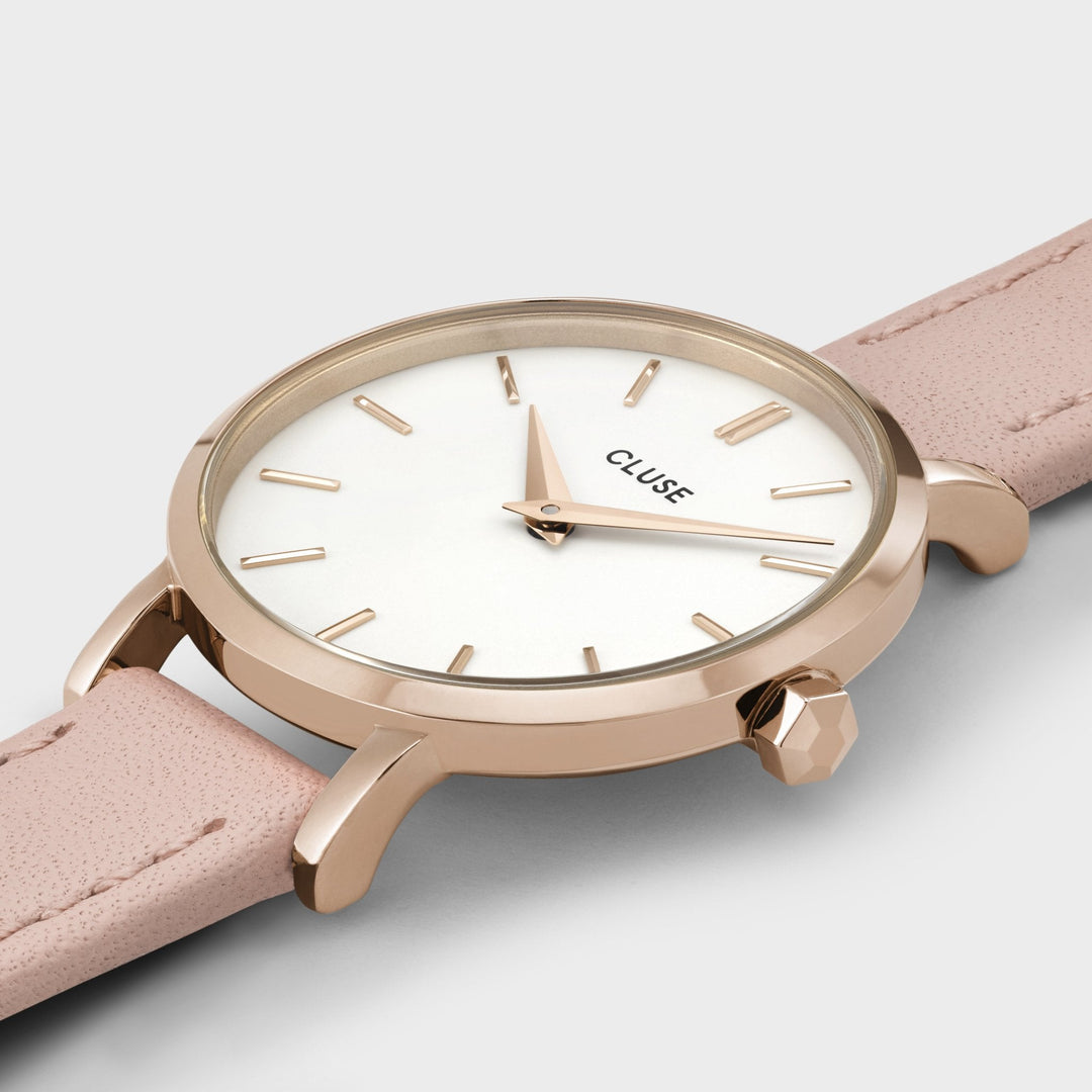 CLUSE Boho Chic Petite Leather, Rose Gold, Nude CW0101211005 - Watch case detail