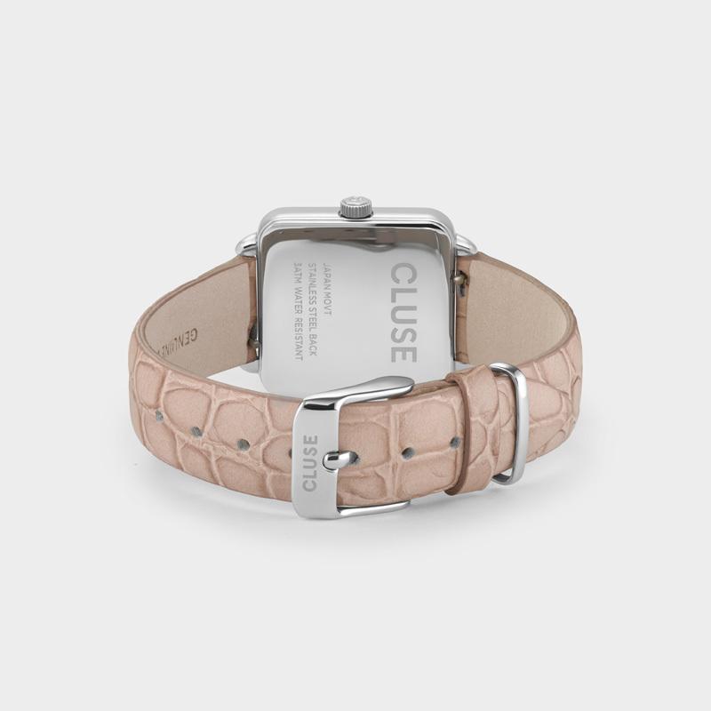 CLUSE Giftbox La Tétragone Watch & Bangle Bracelet Silver CG10308 - Watch clasp and back