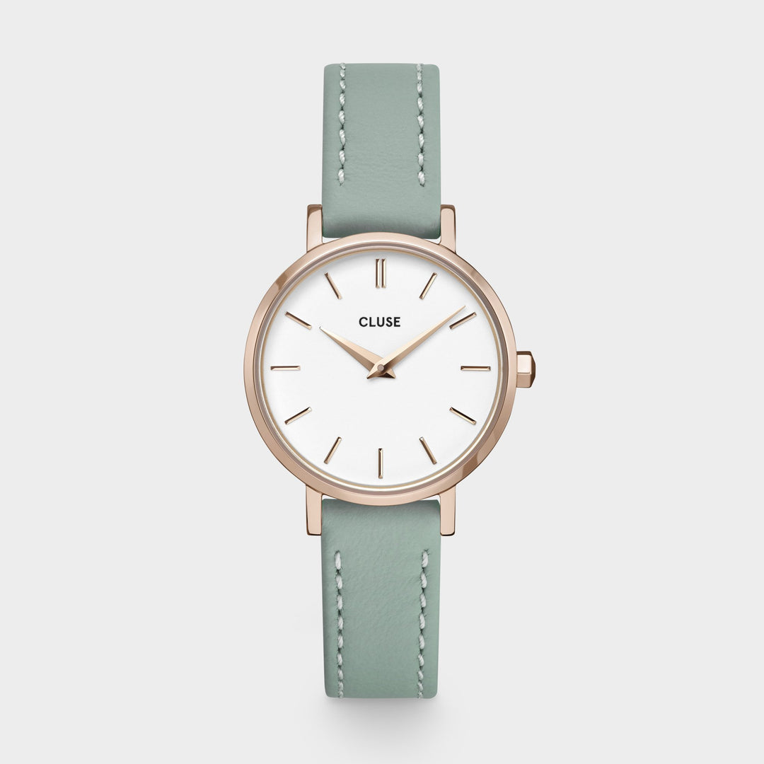 CLUSE Boho Chic Petite Leather, Rose Gold, Stone Green CW0101211006 - Watch