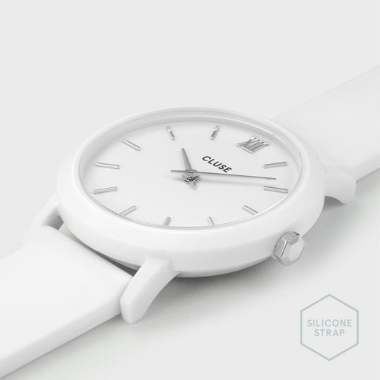 CLUSE Minuit Nylon White, Silver Colour CW11604 - Watch case detail