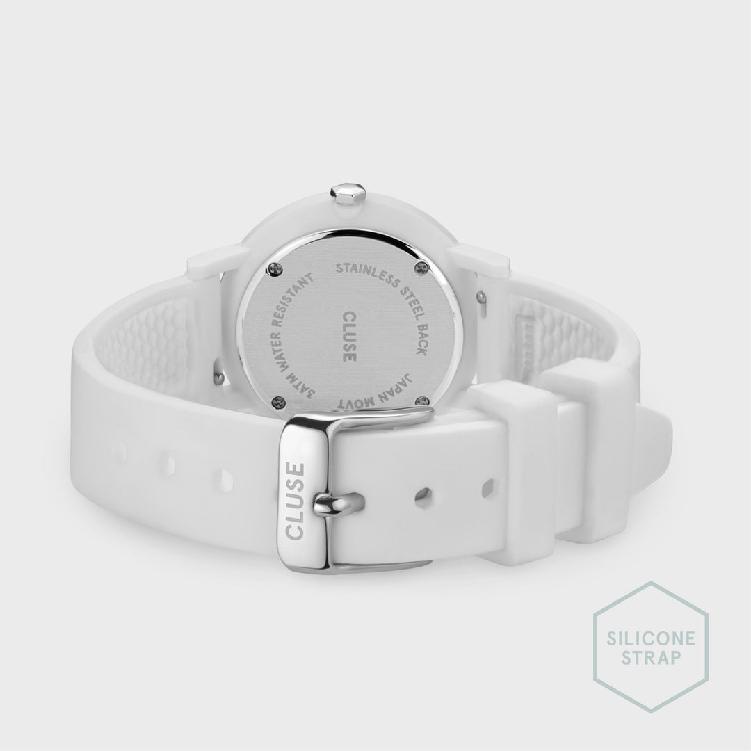 CLUSE Minuit Nylon White, Silver Colour CW11604 - Watch clasp and back