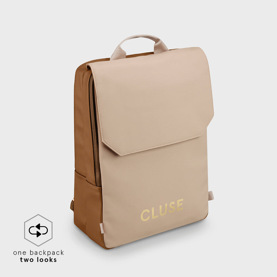 CLUSE Le Réversible Camel/Beige CX03508 - Backpack side Beige