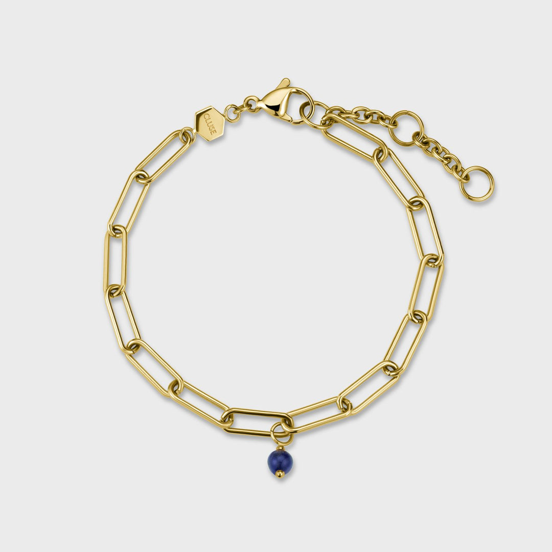 CLUSE Essentielle Chain Bracelet Lapis Lazuli, Gold Colour CB13201- Bracelet