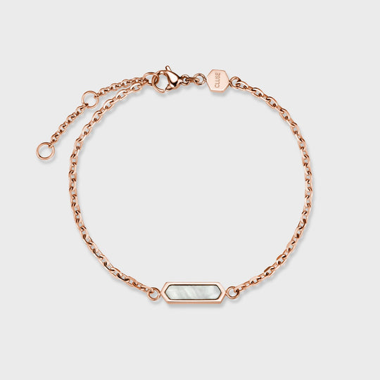 Minuit Mesh Watch And Pearl Bracelet, Rose Gold Colour CG10210 - Bracelet