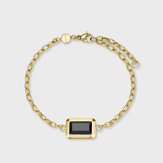 CLUSE Essentielle Black Rectangular Charm Bracelet, Gold Colour CB13339 - Bracelet