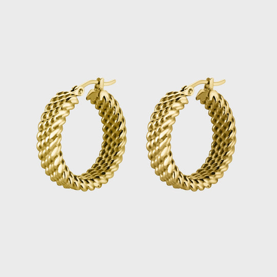Iris Mittenaere, Gold Double Hoop Earrings - Earrings