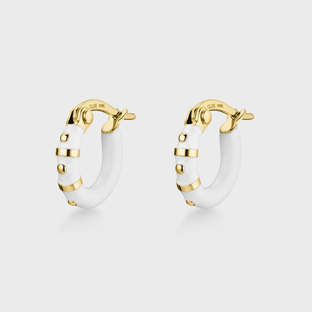 CLUSE Essentielle Small Hoops Earrings White, Gold Colour CE13318 - Earrings