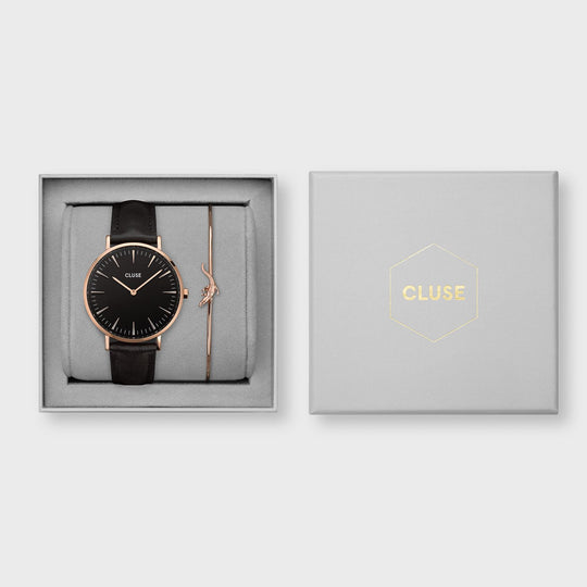 CLUSE Giftbox Boho Chic Watch & Alligator Bracelet Rosé Gold CG10101 - Gift box