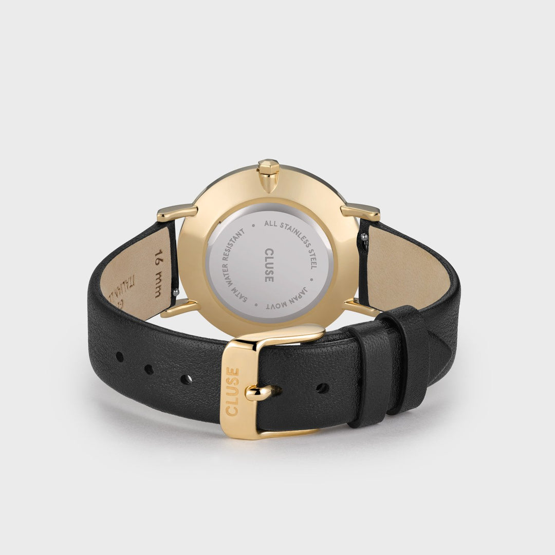 CLUSE Gift Box Minuit Special Mesh Gold Colour & Leather Strap CG10201 - watch clasp and back