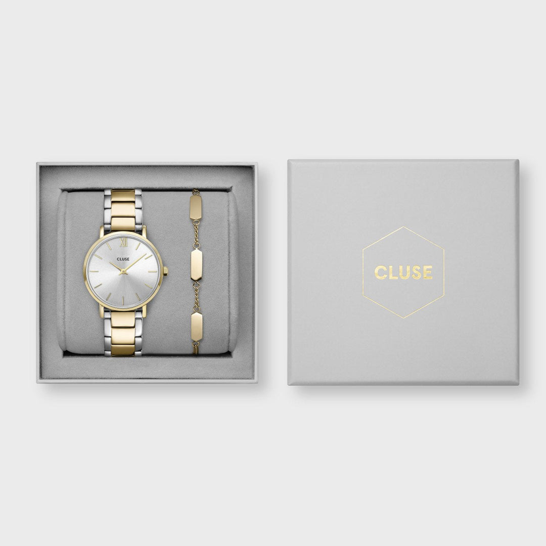 CLUSE Gift box Minuit Watch and Bracelet Gold Colour CG10205 - Gift box