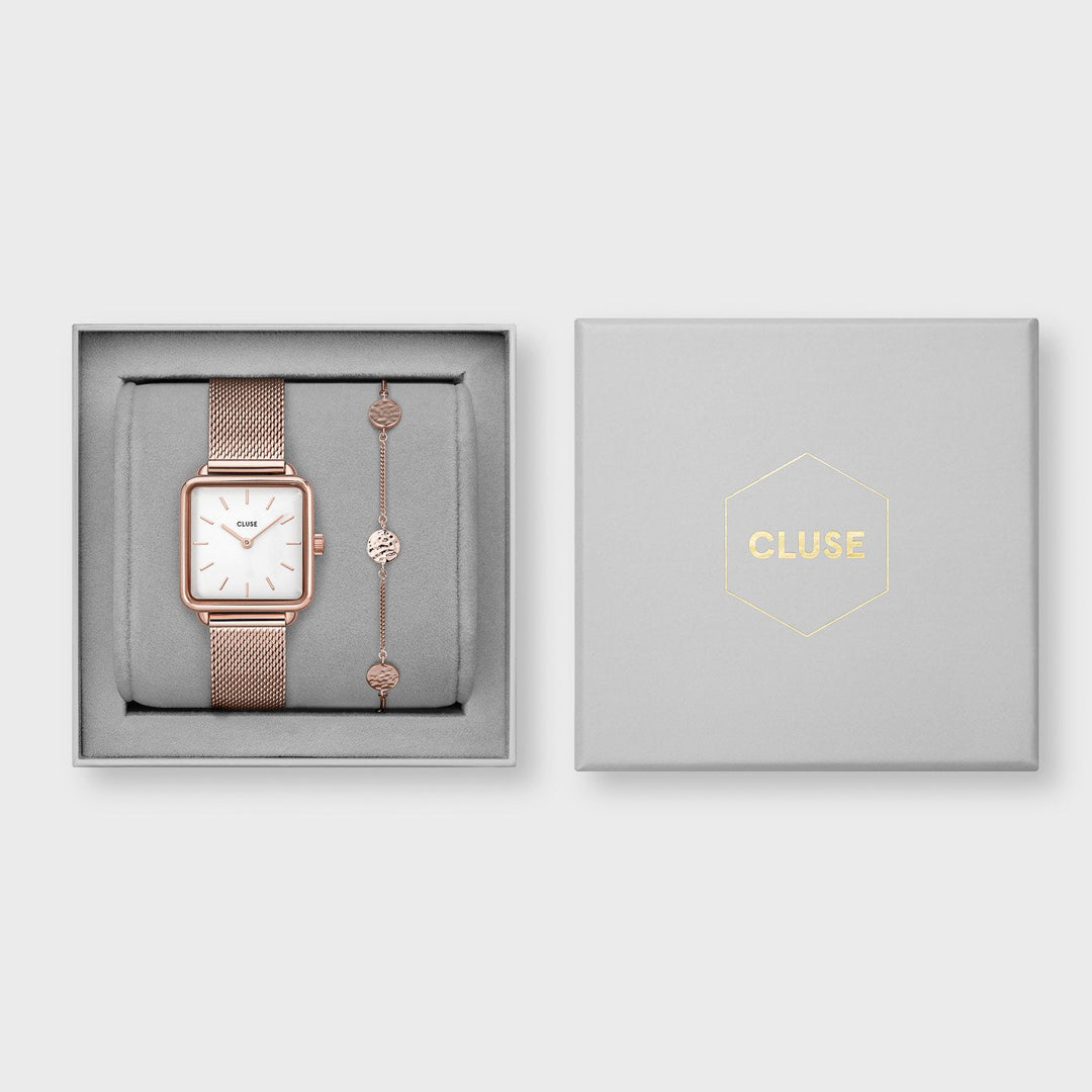 Giftbox La Tétragone Watch & Discs Bracelet Rosé Gold CG10302 - Giftbox