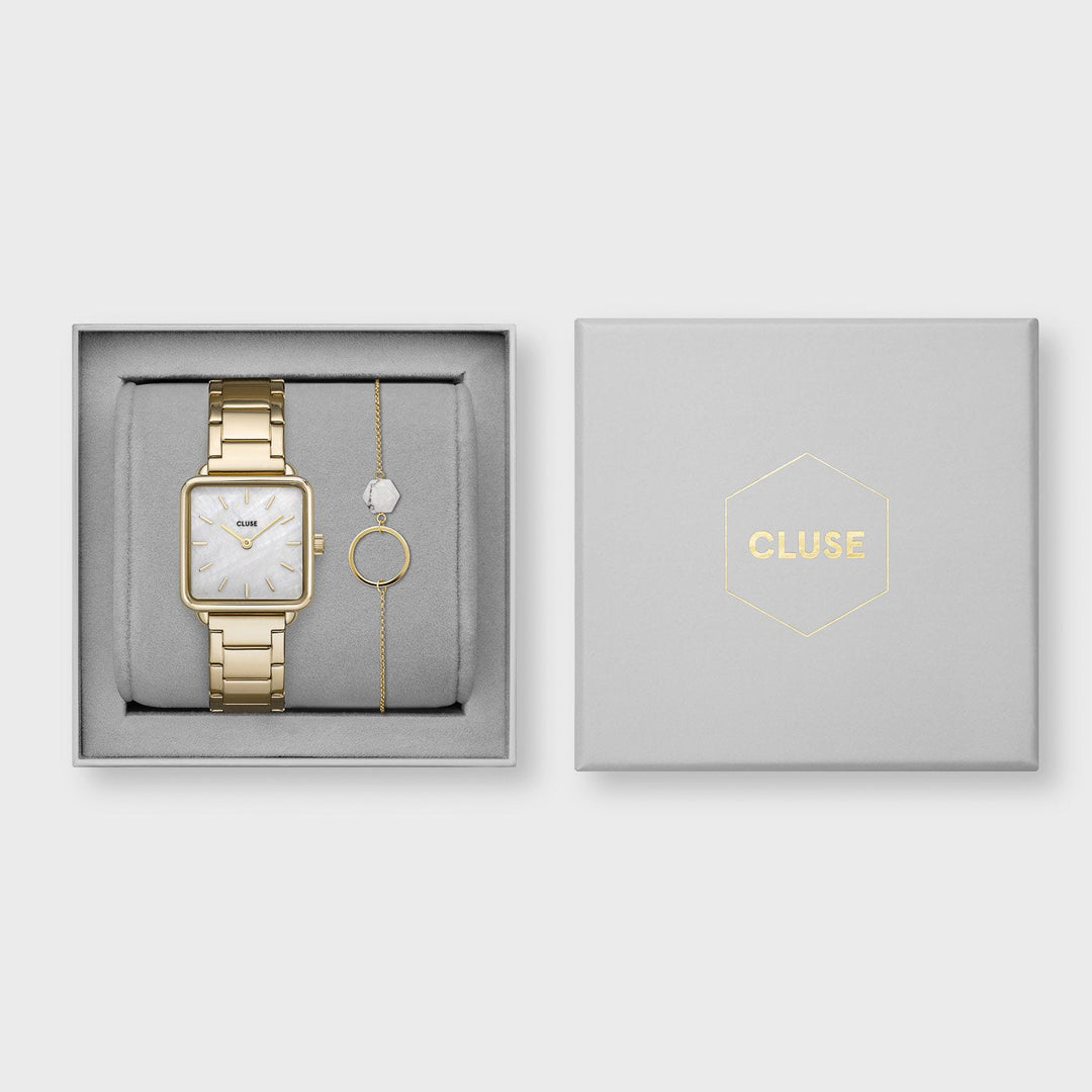 Giftbox La Tétragone Watch & Marble Bracelet Gold CG10303 - Gift box