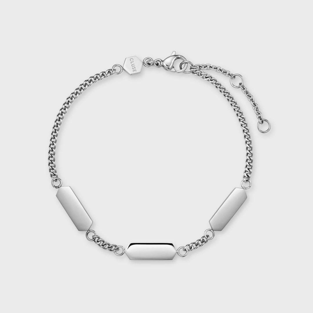 Giftbox La Tétragone Leather & Chain Bracelet Charms, Silver Colour CG10319 - Bracelet