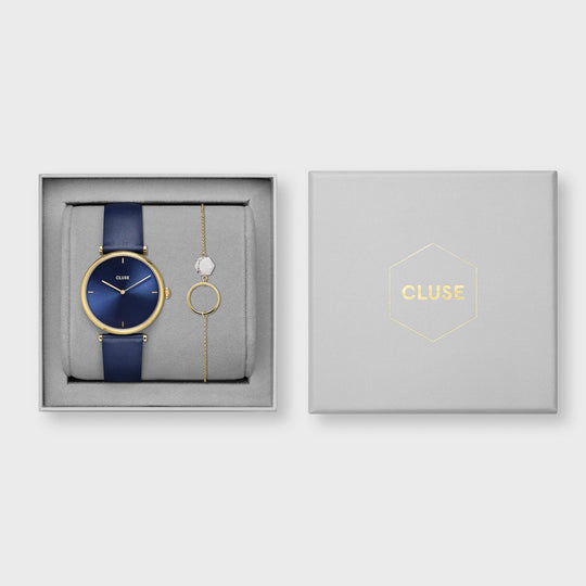 CLUSE Giftbox Triomphe Watch & Marble Bracelet Gold CG10402 - giftbox