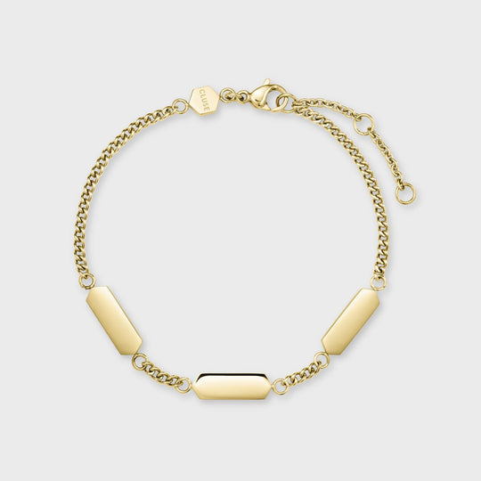 Giftbox Triomphe Leather & Chain Bracelet Charms, Gold Colour CG10403 - Bracelet