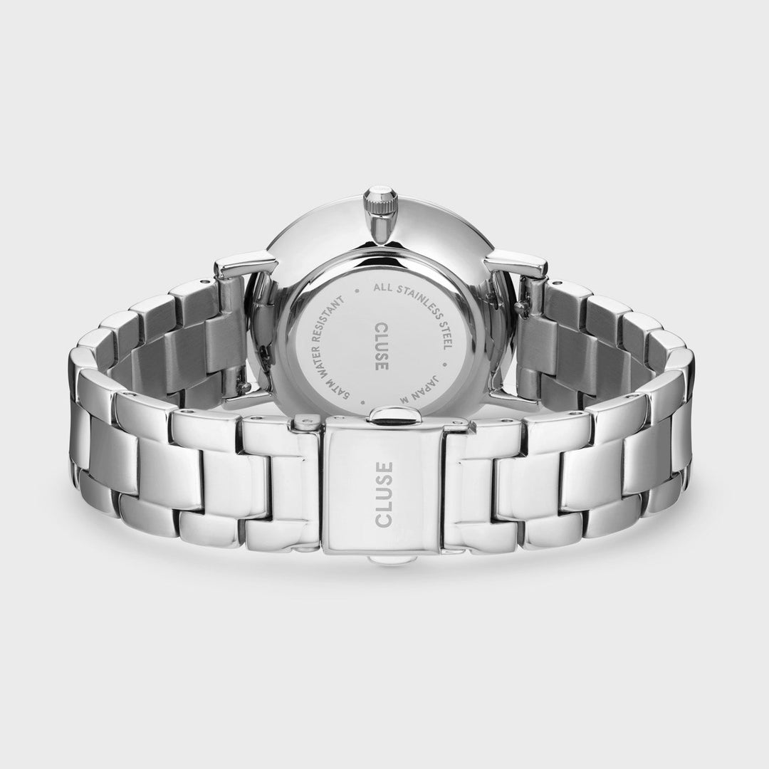 Gift Box Pavane Petite Steel and Beads Bracelet, Silver Colour CG11402 - Watch clasp and back