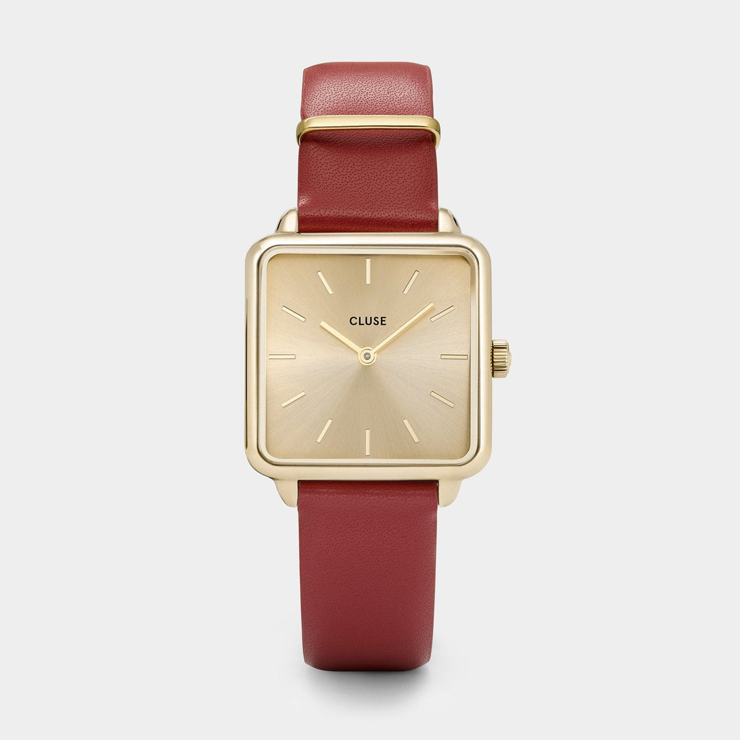 CLUSE La Tétragone Gold/Scarlet Red CL60009 - watch