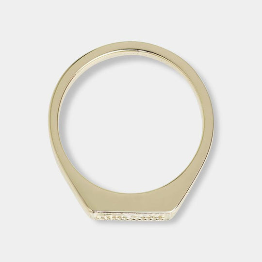 CLUSE Force Tropicale Gold Signet Rectangular Ring 56 CLJ41012-56 - Ring 56 top detail