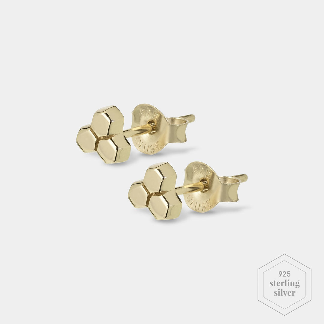CLUSE Essentielle Gold Three Hexagon Stud Earrings CLJ51017 - Earrings