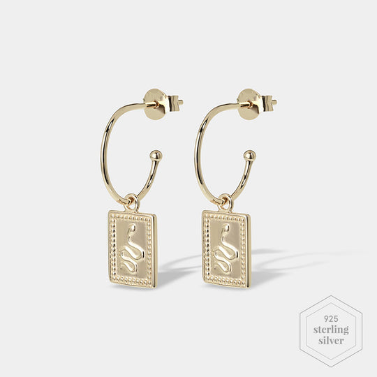 CLUSE Force Tropicale Gold Hoop Tag Pendant Earrings CLJ51019 - Earrings