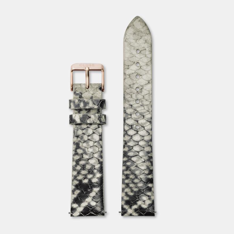 CLUSE 18 mm Strap White Python/Rose Gold CLS087 - Strap