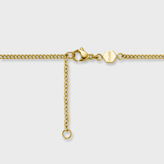 CLUSE Essentielle Hexagon Brown Charm Necklace, Gold Colour CN13313 - Necklace - detail
