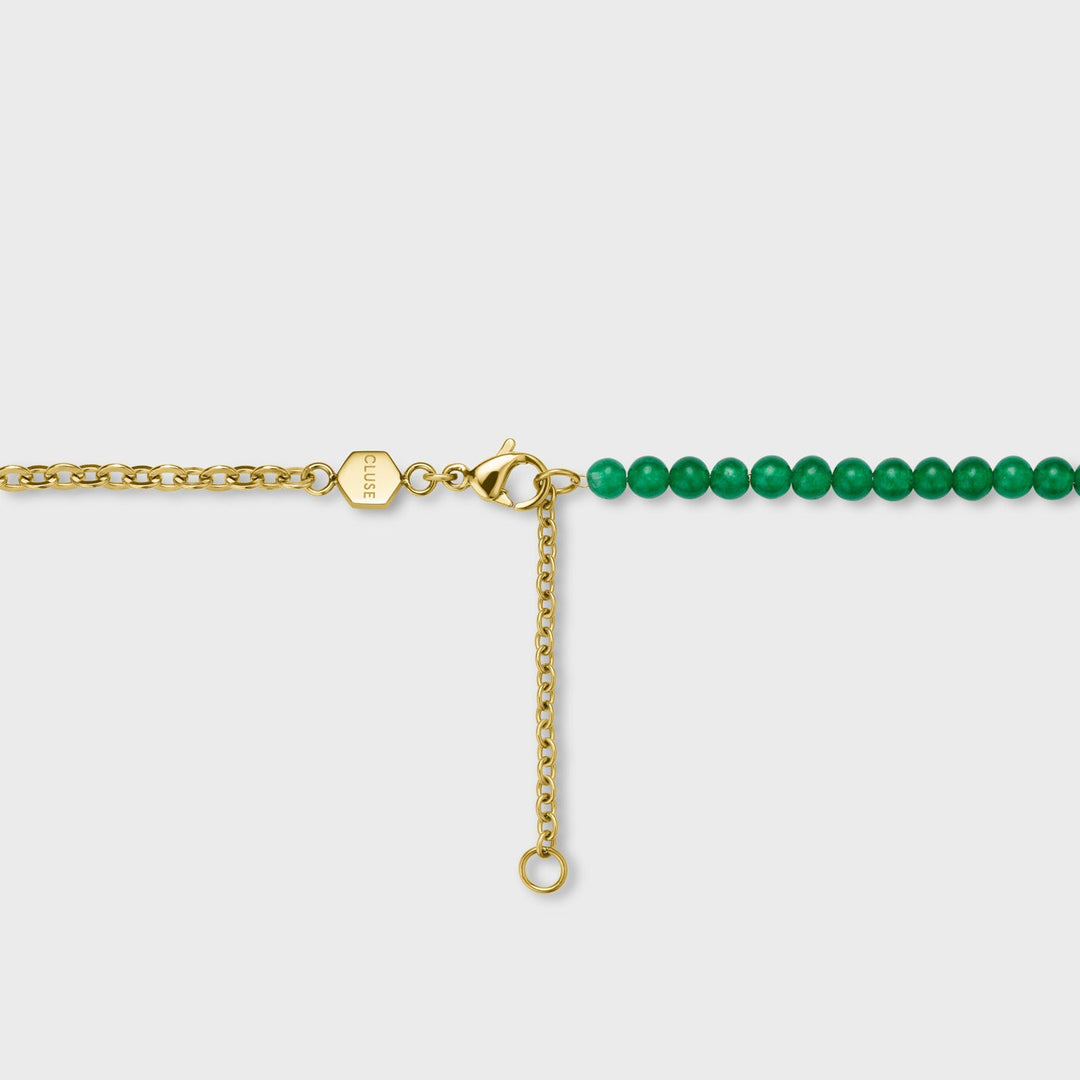 Essentielle Green Beads Watermelon Charm Bracelet, Gold Colour CB13351 - Bracelet detail