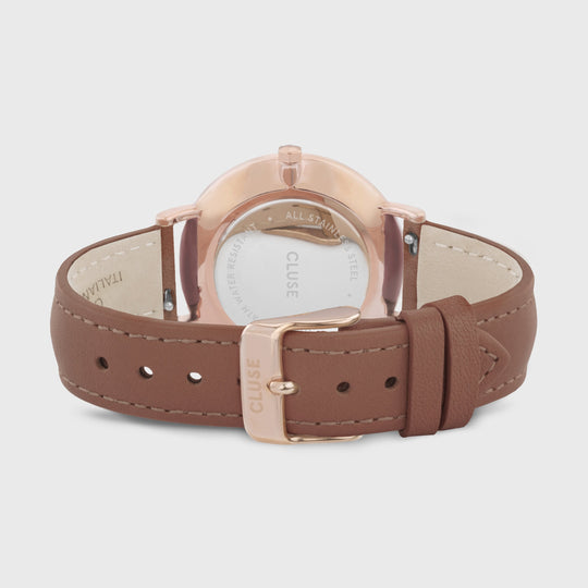 CLUSE Boho Chic Leather Rose Gold White/Caramel CW0101201017 - Watch clasp and back