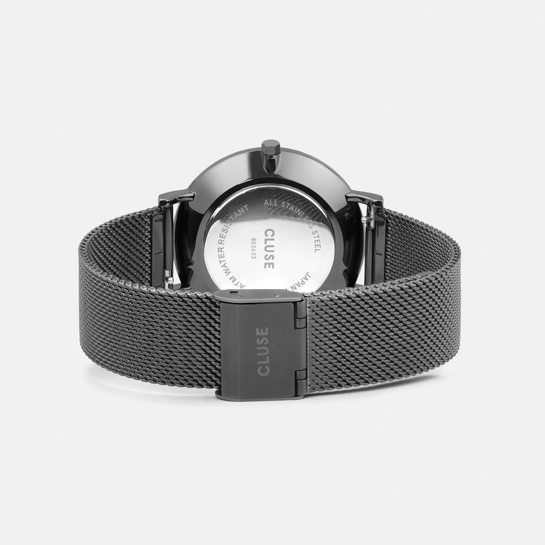 CLUSE Boho Chic Mesh Dark Grey, Dark Grey/Dark Grey CW0101201022 - Watch clasp and back