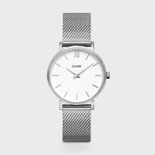Gift Box Minuit Mesh White, Silver and Python Strap CG10211 - Watch