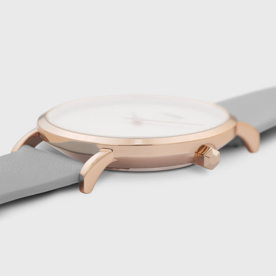 Minuit Mesh Watch And Grey Strap, Rose Gold Colour CG10208 - Watch case detail