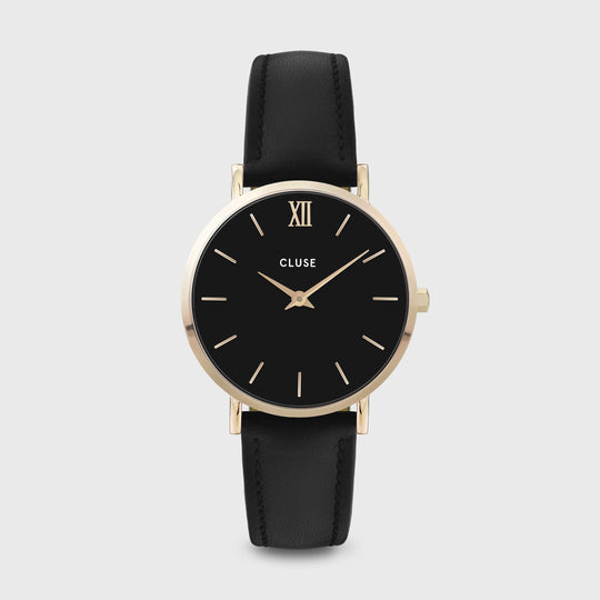 CLUSE Minuit Leather Gold Black/Black CW0101203019 - Watch