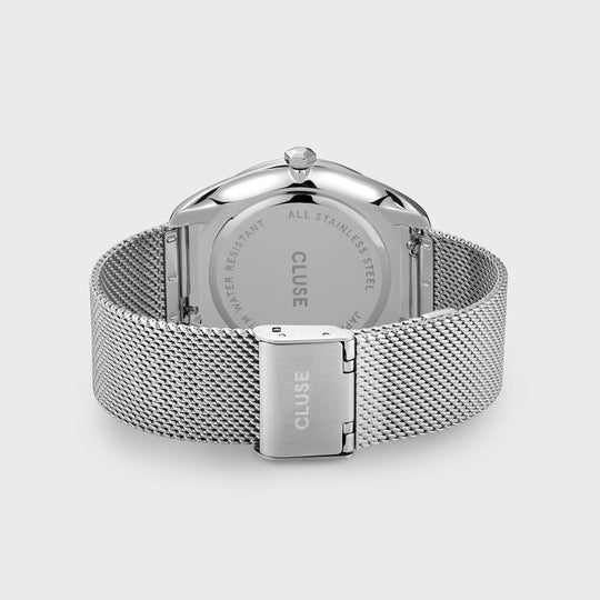 CLUSE Féroce Mesh, Silver, White CW0101212001 - Watch clasp and back