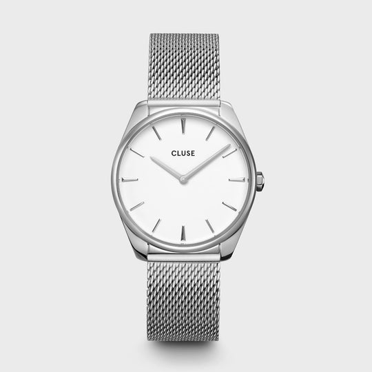 CLUSE Féroce Mesh, Silver, White CW0101212001 - Watch