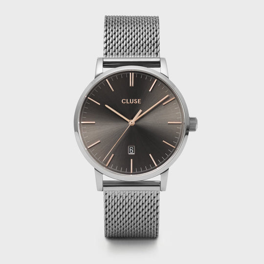 CLUSE Aravis mesh silver dark grey/silver CW0101501003 - Watch