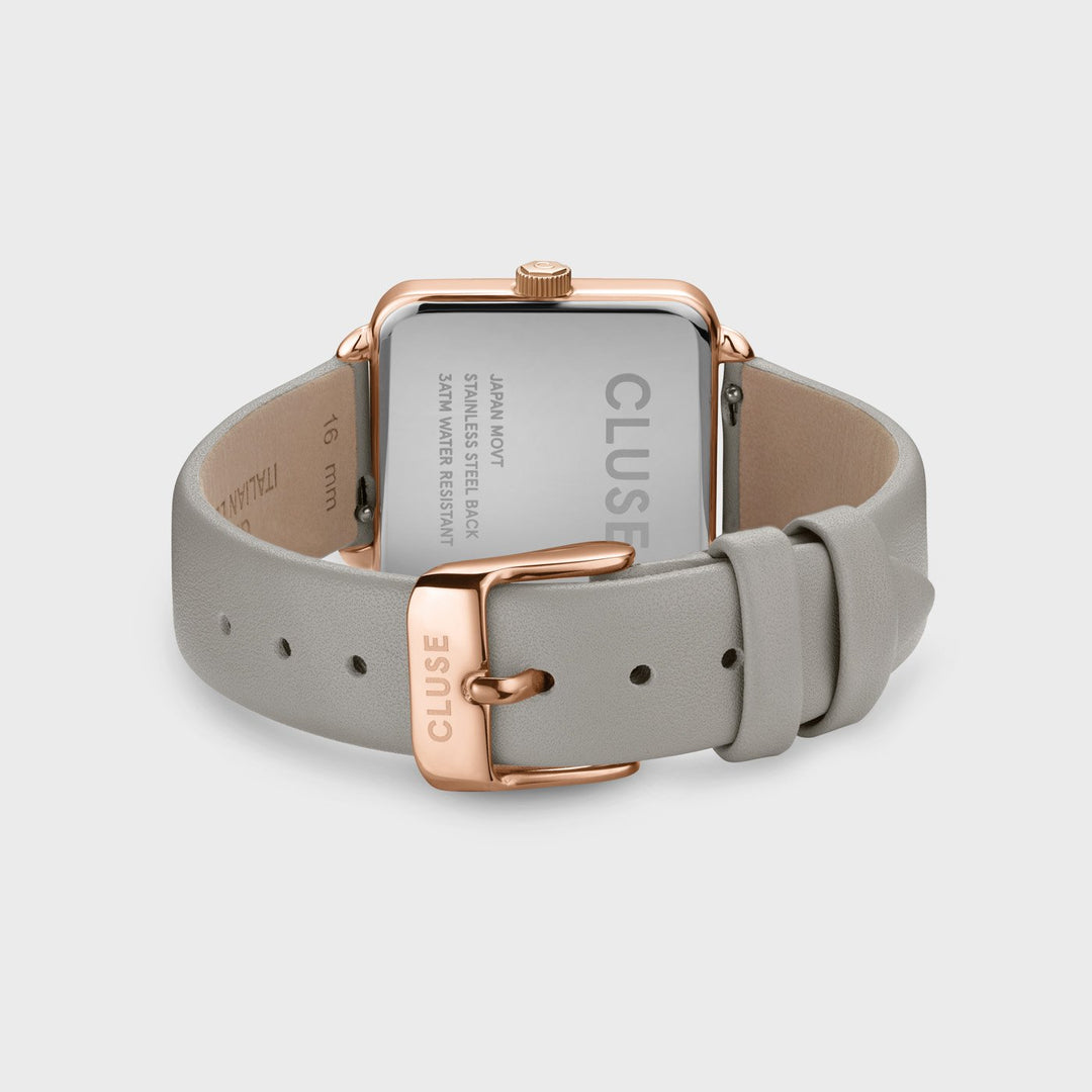 CLUSE La Tétragone Leather Grey, Rose Gold Colour CW10303 - Watch clasp and back