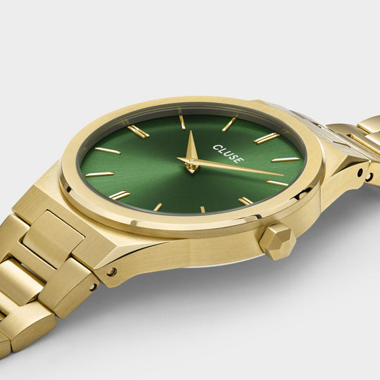 Vigoureux Steel Green Gold Colour CW10601 - Watch case detail