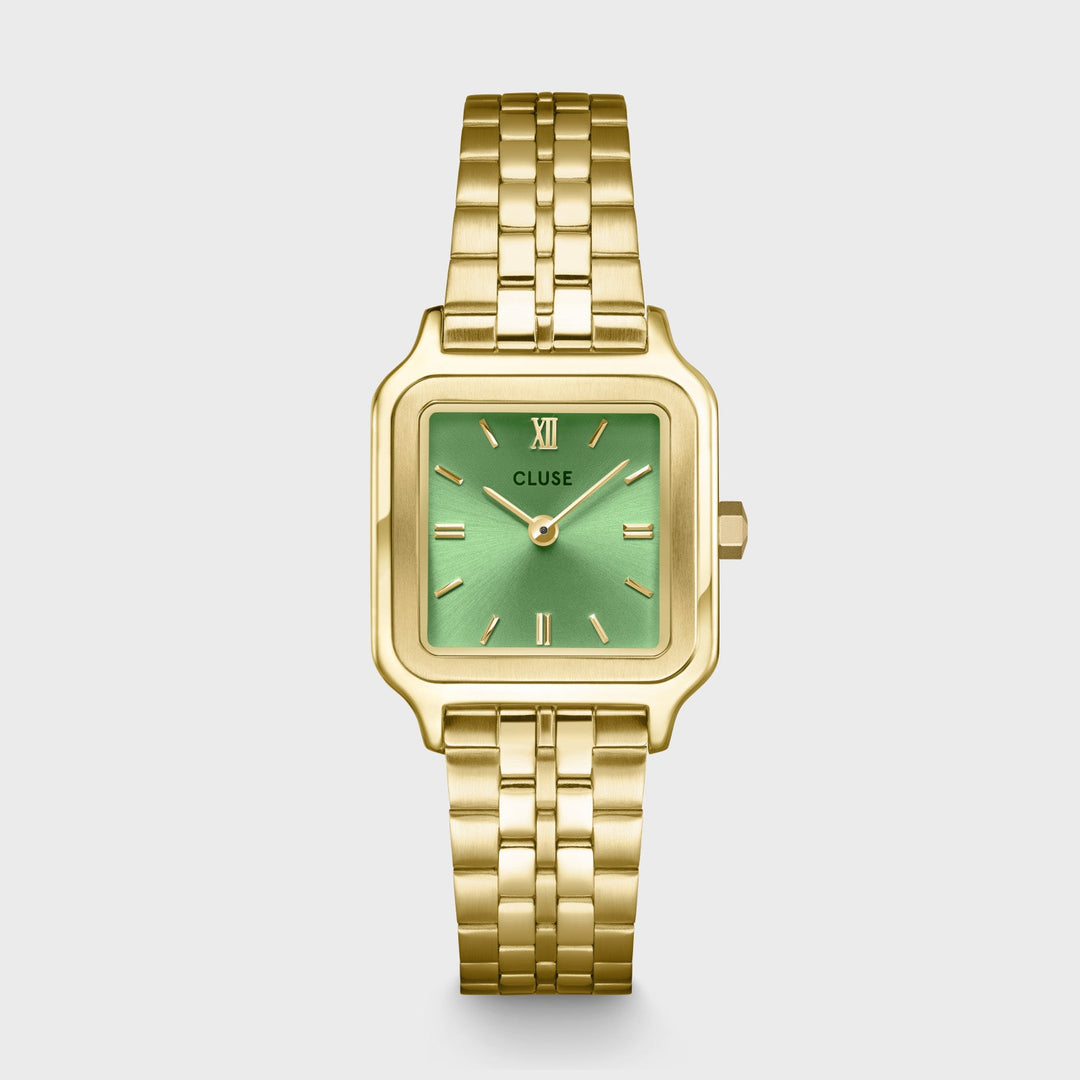 Gracieuse Petite Watch Steel, Light Green, Gold Colour CW11809 - watch frontal.