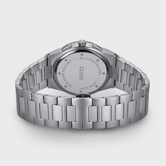Vigoureux Chrono Bracelet, Silver, Charcoal/ Silver CW20804 - Watch clasp and back