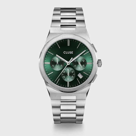 Vigoureux Chrono Steel Green, Silver Colour CW20803 - Watch