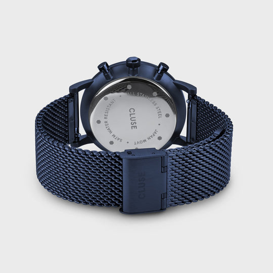 CLUSE Aravis Chrono Mesh, Full Blue CW21001 - Watch clasp and back