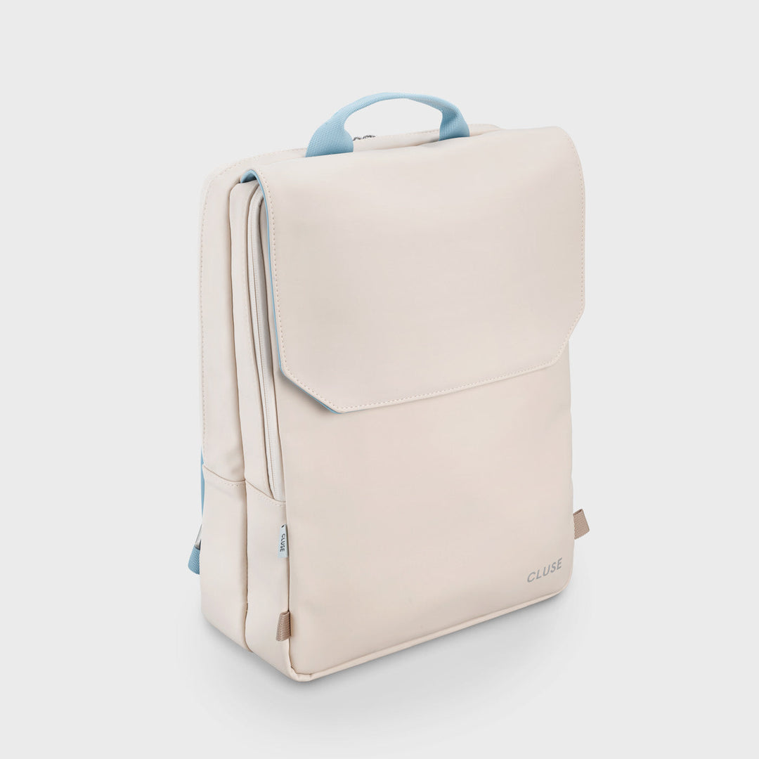 Réversible Backpack, Beige Light Blue, Silver Colour CX03504 - sac à dos côté beige