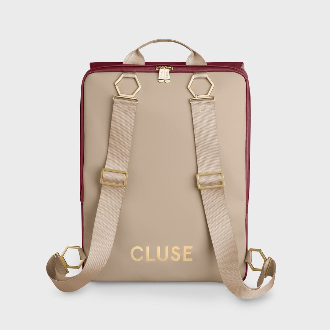 CLUSE Le Réversible Bordeaux/Beige CX03507 - Backpack back Bordeaux