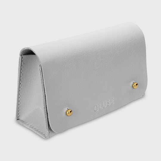 CLUSE Minuit 3-Link Silver White/Silver - leather pouch