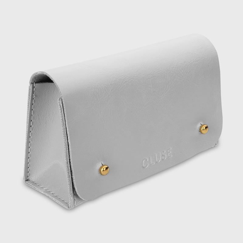 CLUSE Minuit 3-Link Rose Gold White/Rose Gold - leather pouch