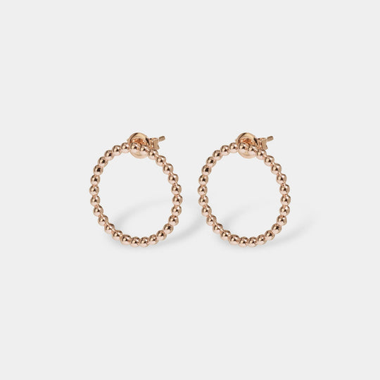 CLUSE Essentielle Rose Gold Open Circle Embellished Stud Earrings CLJ50007 - earrings